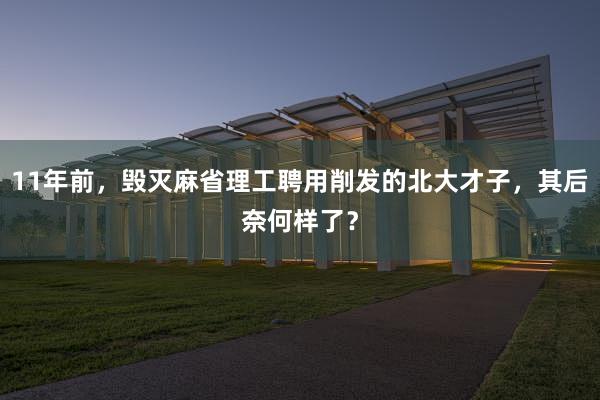 11年前，毁灭麻省理工聘用削发的北大才子，其后奈何样了？