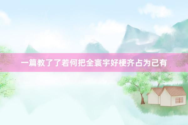 一篇教了了若何把全寰宇好梗齐占为己有