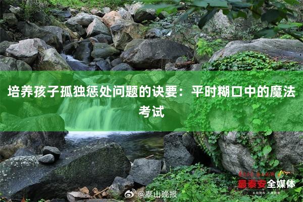 培养孩子孤独惩处问题的诀要：平时糊口中的魔法考试
