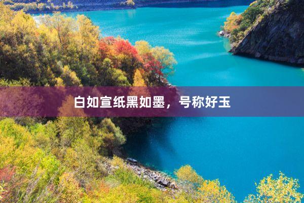 白如宣纸黑如墨，号称好玉