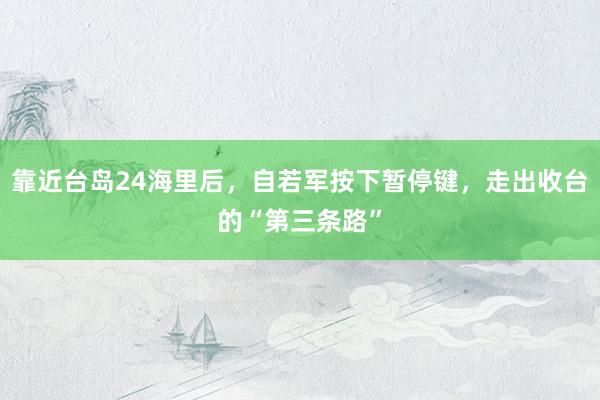 靠近台岛24海里后，自若军按下暂停键，走出收台的“第三条路”