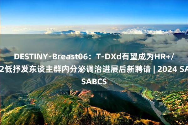 DESTINY-Breast06：T-DXd有望成为HR+/HER2低抒发东谈主群内分泌调治进展后新聘请 | 2024 SABCS
